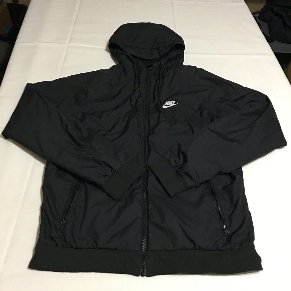 Nike Sportswear Windrunner Hooded Jacket Small Black Full Zip Mesh Lined